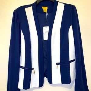 Beautiful blue and white soft knit Blazer.